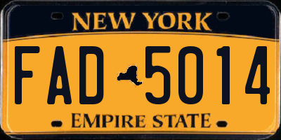 NY license plate FAD5014