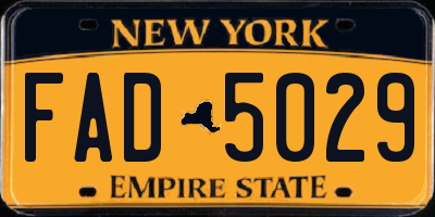 NY license plate FAD5029