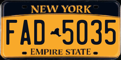 NY license plate FAD5035