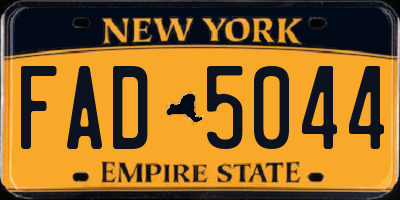 NY license plate FAD5044