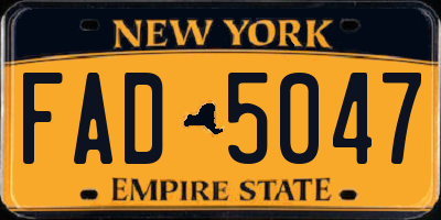 NY license plate FAD5047