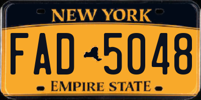 NY license plate FAD5048