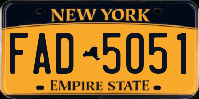 NY license plate FAD5051