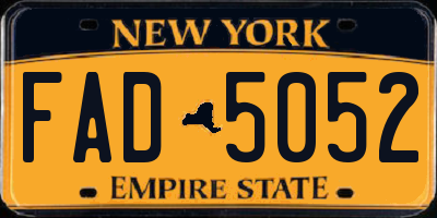 NY license plate FAD5052