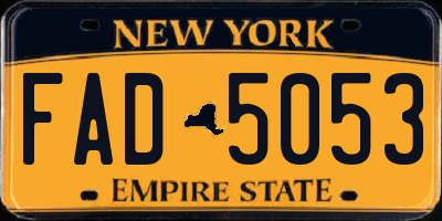 NY license plate FAD5053