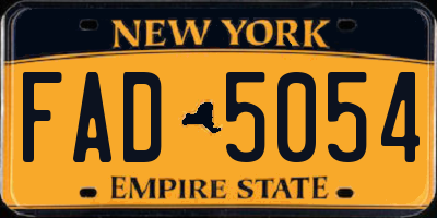 NY license plate FAD5054