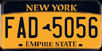 NY license plate FAD5056