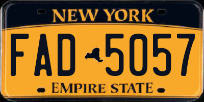 NY license plate FAD5057