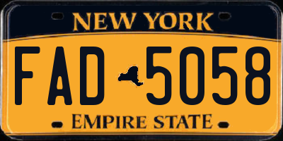 NY license plate FAD5058