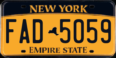 NY license plate FAD5059