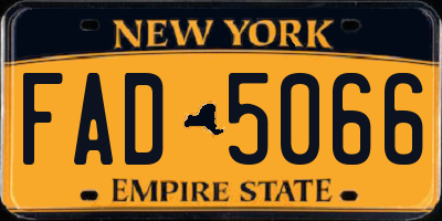 NY license plate FAD5066