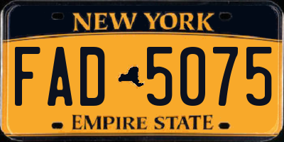 NY license plate FAD5075