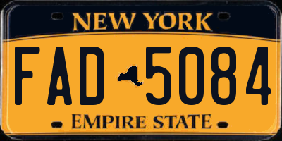 NY license plate FAD5084