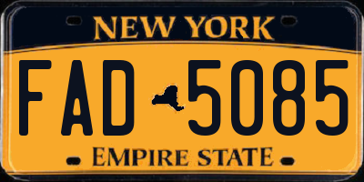 NY license plate FAD5085