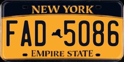 NY license plate FAD5086