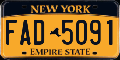 NY license plate FAD5091