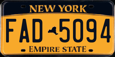 NY license plate FAD5094