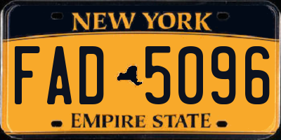 NY license plate FAD5096