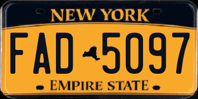 NY license plate FAD5097