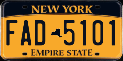 NY license plate FAD5101