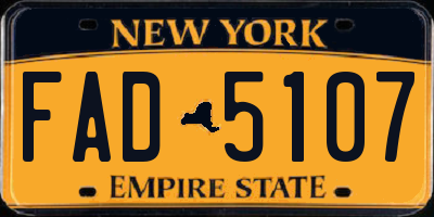 NY license plate FAD5107