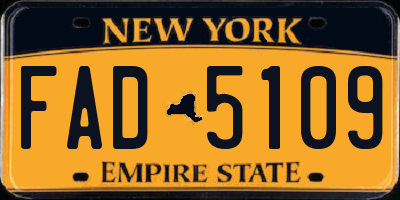 NY license plate FAD5109