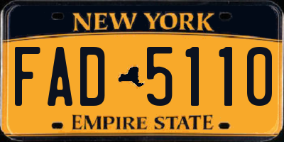 NY license plate FAD5110