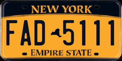 NY license plate FAD5111