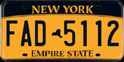 NY license plate FAD5112