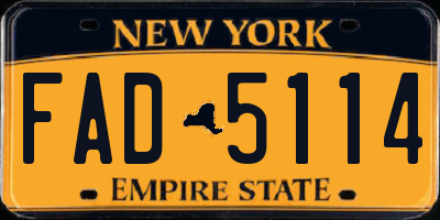 NY license plate FAD5114