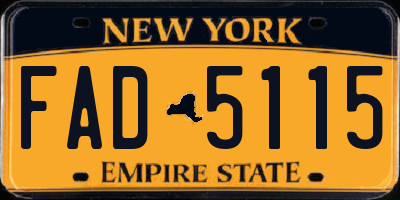 NY license plate FAD5115