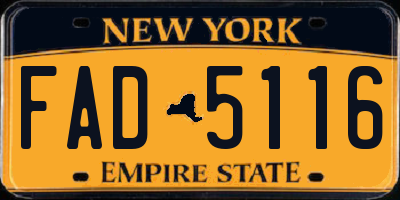 NY license plate FAD5116