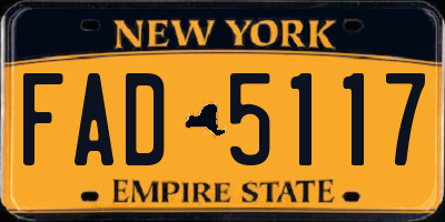 NY license plate FAD5117