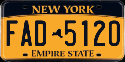 NY license plate FAD5120