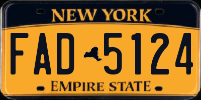 NY license plate FAD5124