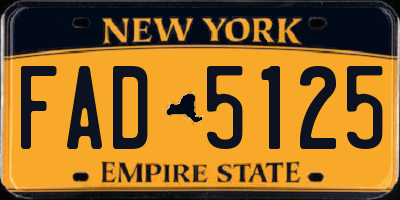 NY license plate FAD5125