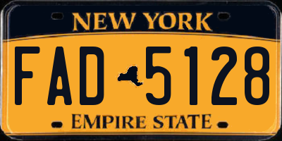 NY license plate FAD5128