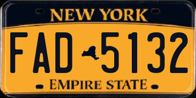 NY license plate FAD5132