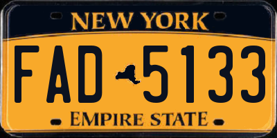 NY license plate FAD5133