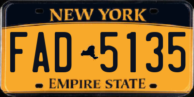 NY license plate FAD5135