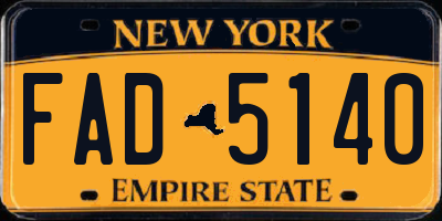 NY license plate FAD5140