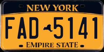 NY license plate FAD5141