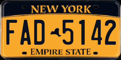 NY license plate FAD5142