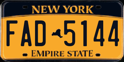 NY license plate FAD5144