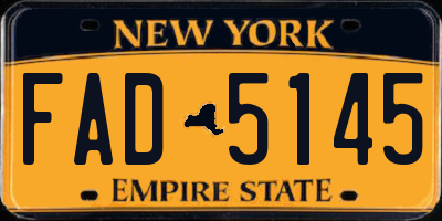 NY license plate FAD5145