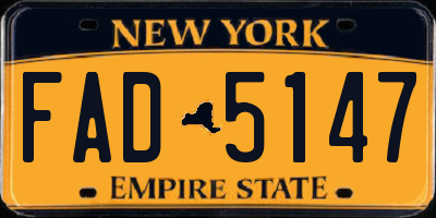 NY license plate FAD5147