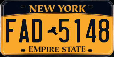 NY license plate FAD5148