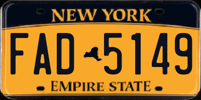 NY license plate FAD5149