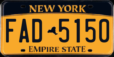 NY license plate FAD5150