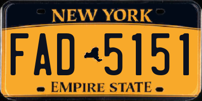 NY license plate FAD5151